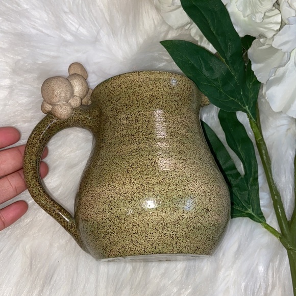 Hand Made Pottery Pitcher with Cute Little Mouse on Handle - Picture 8 of 17